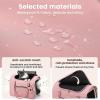 imagePecute Stylish Cat Carrier Up to 13lbs Soft Sided Small Dog Travel Carriers Collapsible Pet Carrier for Small Cats and Dogs with Locking Safety Zippers Puppy Carrier Airline Approved WhitePink