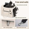 imagePecute Stylish Cat Carrier Up to 13lbs Soft Sided Small Dog Travel Carriers Collapsible Pet Carrier for Small Cats and Dogs with Locking Safety Zippers Puppy Carrier Airline Approved WhiteWhite