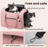 imagePecute Stylish Cat Carrier Up to 13lbs Soft Sided Small Dog Travel Carriers Collapsible Pet Carrier for Small Cats and Dogs with Locking Safety Zippers Puppy Carrier Airline Approved WhitePink