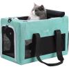 imageAirline Approved Cat Carrier Pet Carrier SoftSided Portable Dog Carrier with Stable Structure Breathable Bag for Pets Less Than 12lbs Cat Carrier Bag for Both Long and Short Trips Dark GrayLight Blue