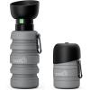 imagePecute Dog Water Bottle Portable ampamp Retractable17oz29oz Dog Water Bottle with Folding Bowl 5 Levels Capacity in 1 Carabiner Clip 100 Food Grade Silicone Ideal for Outdoor WalkingHikingTravelGrey