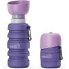 imagePecute Dog Water Bottle Portable ampamp Retractable17oz29oz Dog Water Bottle with Folding Bowl 5 Levels Capacity in 1 Carabiner Clip 100 Food Grade Silicone Ideal for Outdoor WalkingHikingTravelPurple