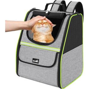 imagePecute Cat Backpack Carrier Small Dog Backpack Carrier Pet Backpack Carrier for Cats Dogs Puppy Kitten Cat Carrier Bag Carrying for Travel Hiking Bike Riding Walking OutdoorGray