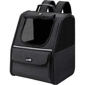 imagePecute Cat Backpack Carrier Small Dog Backpack Carrier Pet Backpack Carrier for Cats Dogs Puppy Kitten Cat Carrier Bag Carrying for Travel Hiking Bike Riding Walking OutdoorBlack