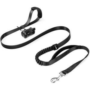 imagePecute Dog Leash Bite Resistant Double Handle Controllable ampamp Heavy Duty Dog Leash Dog Walking Leash Ergonomic Comfort Dog Training Leash with Poop Bag Holder for Medium Large Dogs 6ft  66ft