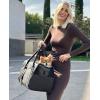 imageCat Carrier Fashion Dog Carrier Upgrade PU Material Pet Carrier Large Cat Carrier Bag Portable and Breathable Soft Cat Carrier Suitable for Travel Outing Shopping as an Instant Pet Bed BrownBrown