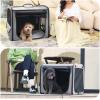 imageDog Car Carrier Light Weight Dog Carrier for Car Portable Dog Car Crate with Breathable Windows Foldable Pet Carrier for Both Indoor and Outdoor Use Dog Travel Crate with Curtain GrayGray