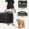 imageDog Car Carrier Light Weight Dog Carrier for Car Portable Dog Car Crate with Breathable Windows Foldable Pet Carrier for Both Indoor and Outdoor Use Dog Travel Crate with Curtain GrayGreen