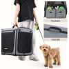 imageDog Car Carrier Light Weight Dog Carrier for Car Portable Dog Car Crate with Breathable Windows Foldable Pet Carrier for Both Indoor and Outdoor Use Dog Travel Crate with Curtain GrayGray
