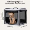 imageDog Car Carrier Light Weight Dog Carrier for Car Portable Dog Car Crate with Breathable Windows Foldable Pet Carrier for Both Indoor and Outdoor Use Dog Travel Crate with Curtain GrayGray