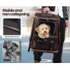 imagePecute Cat Backpack CarrierAntiGravity 30 Energy Saving Dog Backpack with Waterproof PU Leather Cat Carrier for Small DogSuitable for Climbing Hiking Traveling BrownBrown