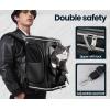 imagePecute Cat Backpack CarrierAntiGravity 30 Energy Saving Dog Backpack with Waterproof PU Leather Cat Carrier for Small DogSuitable for Climbing Hiking Traveling BrownBlack