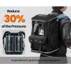 imagePecute Cat Backpack CarrierAntiGravity 30 Energy Saving Dog Backpack with Waterproof PU Leather Cat Carrier for Small DogSuitable for Climbing Hiking Traveling BrownBlack