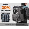 imagePecute Cat Backpack CarrierAntiGravity 30 Energy Saving Dog Backpack with Waterproof PU Leather Cat Carrier for Small DogSuitable for Climbing Hiking Traveling BrownGray