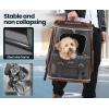 imagePecute Cat Backpack CarrierAntiGravity 30 Energy Saving Dog Backpack with Waterproof PU Leather Cat Carrier for Small DogSuitable for Climbing Hiking Traveling BrownGray