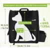 imagePecute Cat Backpack with Breathable Mesh Dog Backpack Carrier with MultiPockets Cat Carrier Backpack Comfortable Cat Backpack Carrier for Travel Hiking and Camping GrayBlackL