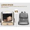 imagePecute Cat Carrier Backpack Pet Carrier Backpack Widen Large Space Stable Pet Backpack for Cat Small Dog Ventilated Pet Backpack Miniature Dachshund Bag Suitable for Hiking Camping GreyKhaki