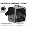 imagePecute Cat Carrier Backpack Pet Carrier Backpack Widen Large Space Stable Pet Backpack for Cat Small Dog Ventilated Pet Backpack Miniature Dachshund Bag Suitable for Hiking Camping GreyGrey