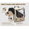 imagePecute Cat Carrier Backpack Pet Carrier Backpack Widen Large Space Stable Pet Backpack for Cat Small Dog Ventilated Pet Backpack Miniature Dachshund Bag Suitable for Hiking Camping GreyKhaki
