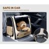 imagePecute Cat Carrier Backpack Pet Carrier Backpack Widen Large Space Stable Pet Backpack for Cat Small Dog Ventilated Pet Backpack Miniature Dachshund Bag Suitable for Hiking Camping GreyKhaki
