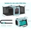 imagePecute Cat Carrier Expandable Airline Approved Cat SoftSided Carriers Breathable Pet Carriers up to 5kg12lbs Collapsible Cat Bag Carrier Great for Travel Outdoor Hiking Camping Light BlueLight Blue