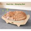 imagePecute Cat Scratcher  Natural Sisal With Solid Wooden Brackets Triangle Structure 3in1 Scratching Board Bed and Lounger for Indoor CatsDoubleSided Design SisalSisal