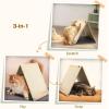 imagePecute Cat Scratcher  Natural Sisal With Solid Wooden Brackets Triangle Structure 3in1 Scratching Board Bed and Lounger for Indoor CatsTriangle Design
