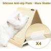 imagePecute Cat Scratcher  Natural Sisal With Solid Wooden Brackets Triangle Structure 3in1 Scratching Board Bed and Lounger for Indoor CatsTriangle Design