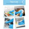 imagePecute Extended Pet Grooming Gloves Heat Resistant Cat Bathing Gloves with HighDensity Teeth Silicone Dog Bathing Gloves with Enhanced Five Finger Design for Washing Bathing and Massaging