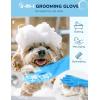 imagePecute Extended Pet Grooming Gloves Heat Resistant Cat Bathing Gloves with HighDensity Teeth Silicone Dog Bathing Gloves with Enhanced Five Finger Design for Washing Bathing and Massaging
