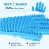 imagePecute Large DoubleSided Silicone Pet Grooming Gloves with HighDensity Teeth  HeatResistant Efficient for Dog Washing Cat Bathing and MassageBlue