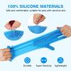 imagePecute Large DoubleSided Silicone Pet Grooming Gloves with HighDensity Teeth  HeatResistant Efficient for Dog Washing Cat Bathing and MassageBlue