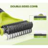 imagePecute Pet Dematting Tool 2 Pack  Double Sided Undercoat Rake ampamp Dematting Comb for Detangling Matted or Knotted Undercoat Hair Great for Medium or Longhaired Dogs ampamp CatsGreen2 pack