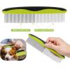 imagePecute Pet Dematting Tool 2 Pack  Double Sided Undercoat Rake ampamp Dematting Comb for Detangling Matted or Knotted Undercoat Hair Great for Medium or Longhaired Dogs ampamp CatsGreen2 pack