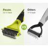 imagePecute Pet Dematting Tool 2 Pack  Double Sided Undercoat Rake ampamp Dematting Comb for Detangling Matted or Knotted Undercoat Hair Great for Medium or Longhaired Dogs ampamp CatsGreen2 pack