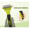 imagePecute Pet Dematting Tool 2 Pack  Double Sided Undercoat Rake ampamp Dematting Comb for Detangling Matted or Knotted Undercoat Hair Great for Medium or Longhaired Dogs ampamp CatsGreen2 pack