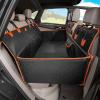 imagePecute Back Seat Extender for Dogs 528  236in Upgrade 4 Sides  Dimensional Foam Dog Car Seat Cover for Back Seat Hard Bottom Dog Bed Support to 330lbs Waterproof Scratchproof ampamp Easy to CleanBlackOrange
