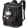 imagePecute Cat Backpack CarrierAntiGravity 30 Energy Saving Dog Backpack with Waterproof PU Leather Cat Carrier for Small DogSuitable for Climbing Hiking Traveling BrownBrown