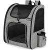 imagePecute Cat Backpack with Breathable Mesh Dog Backpack Carrier with MultiPockets Cat Carrier Backpack Comfortable Cat Backpack Carrier for Travel Hiking and Camping GrayGrayXL