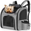 imagePecute Cat Backpack with Breathable Mesh Dog Backpack Carrier with MultiPockets Cat Carrier Backpack Comfortable Cat Backpack Carrier for Travel Hiking and Camping GrayGrey