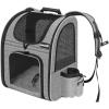 imagePecute Cat Backpack with Breathable Mesh Dog Backpack Carrier with MultiPockets Cat Carrier Backpack Comfortable Cat Backpack Carrier for Travel Hiking and Camping GrayGrayL