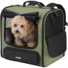 imagePecute Cat Carrier Backpack Pet Carrier Backpack Widen Large Space Stable Pet Backpack for Cat Small Dog Ventilated Pet Backpack Miniature Dachshund Bag Suitable for Hiking Camping GreyDark Green