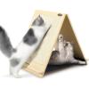 imagePecute Cat Scratcher  Natural Sisal With Solid Wooden Brackets Triangle Structure 3in1 Scratching Board Bed and Lounger for Indoor CatsTriangle Design
