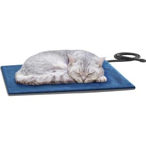imageCat Heating Pad Safe Electric Waterproof Chew Resistant Heated Mat with Fireproof Cotton Removable Flannel Cover Soft Cosy for Cat and Small DogS 126 x 1575Constant Temp