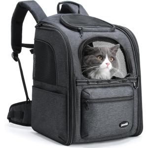 imagePecute Cat Backpack Carrier 30 Energy Saving Cat Backpack for Small Dogs Cat Carrier Backpack for Puppy Kitty Foldable Ergonomic Design Cat Backpack Travel Hiking Vet Outdoor