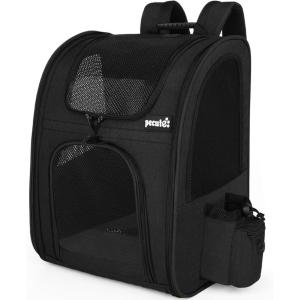 imagePecute Cat Backpack with Breathable Mesh Dog Backpack Carrier with MultiPockets Cat Carrier Backpack Comfortable Cat Backpack Carrier for Travel Hiking and Camping GrayBlackXL