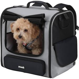 imagePecute Cat Carrier Backpack Pet Carrier Backpack Widen Large Space Stable Pet Backpack for Cat Small Dog Ventilated Pet Backpack Miniature Dachshund Bag Suitable for Hiking Camping GreyGrey