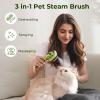 imagePecute Steam Cat Brush SelfCleaning Cat Steam Brush with 2 Water Spray Modes Large Capacity Tank Steaming Dog Brush for Shedding Massaging Grooming