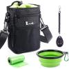 imagePecute Dog Treat Pouch Bag with Multiple Pockets WaterProof Dog Treat Training Pouch with Adjustable Belts 3 Ways to Wear Builtin Poo Bag Dispenser 3 Bonus Great for Training Walking OutdoorsBlack