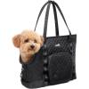 imagePecute Dog Purse Carrier Dog Carrier with Pockets for Small Dogs169quot L x 79quot W x 138quot H Fits Dogs 7 lbs to 13 lbs Lightweight Dog and Puppies Tote Bag Carrier Outing Travel Vet XL BlackBlackUpgraded cuff tightening